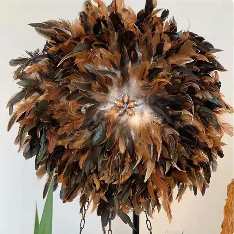 Sowder Rooster Hackle Feather Fringe Trim 5-7" in Width Pack of 5 Yards (Natural) - Image 3